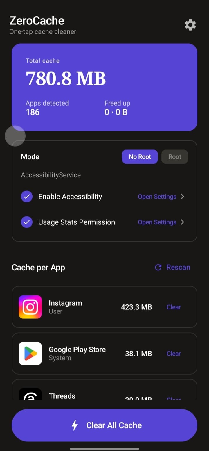 ZeroCache Dashboard